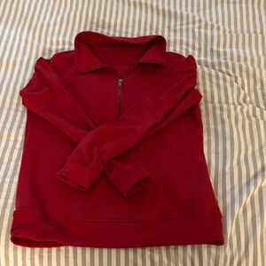 Amazon Men's Bold Red Zip-Up Sweater